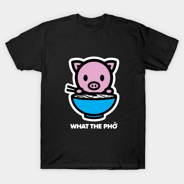 Year Of The Pig What The Pho Noods Funny Cute Ramen Joke Pet Bambu Brand T-Shirt by Bambu